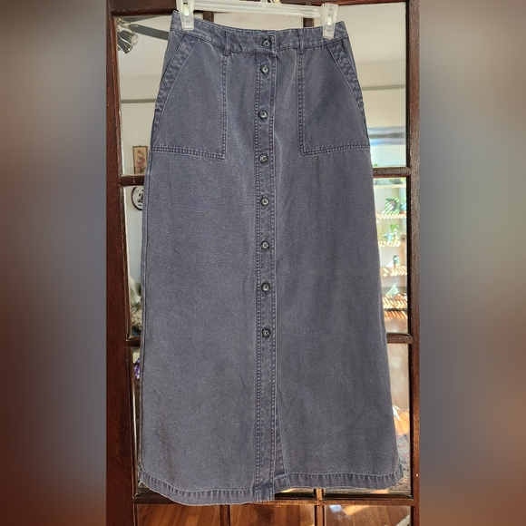 Eddie Bauer Slate Blus Button-Down Full Skirt - Picture 1 of 3
